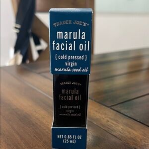 Trader Joe's Marula Facial Oil — Navy Box